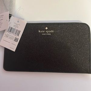 Kaye Spade medium size wristlet Glitter mixed-Black